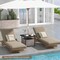 Costway Rattan Wicker Steel Side Table Outdoor Furniture Deck Garden Patio Pool Black/Gray/Brown